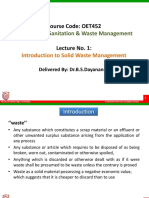 Course Code: OET452: Course Title: Sanitation & Waste Management