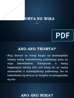 teorya ng wika