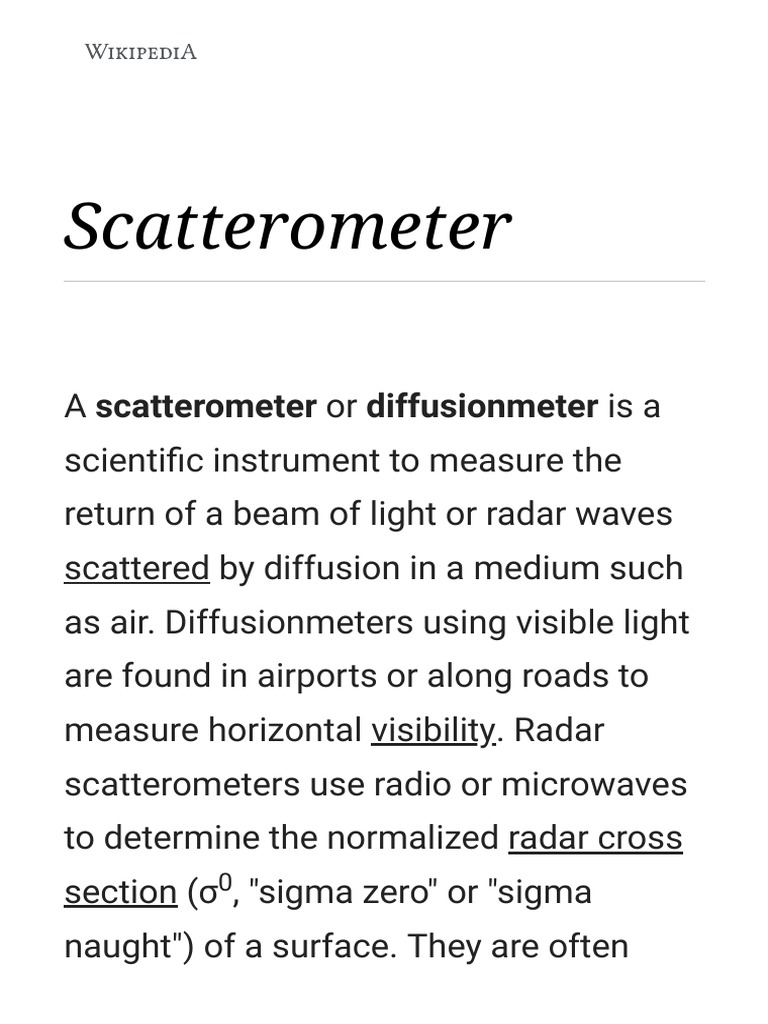 Overview of Scatterometers and Their Uses | PDF | Applied And ...