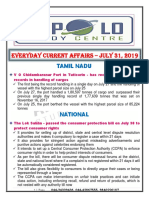 Daily Everyday Current Affairs July 31 2019