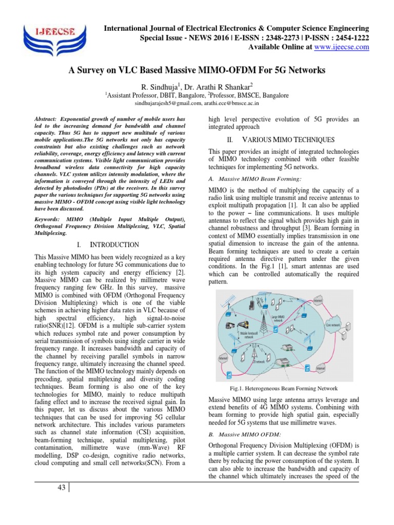 VLC for Massive MIMO-OFDM in 5G | PDF | Mimo | Orthogonal Frequency ...