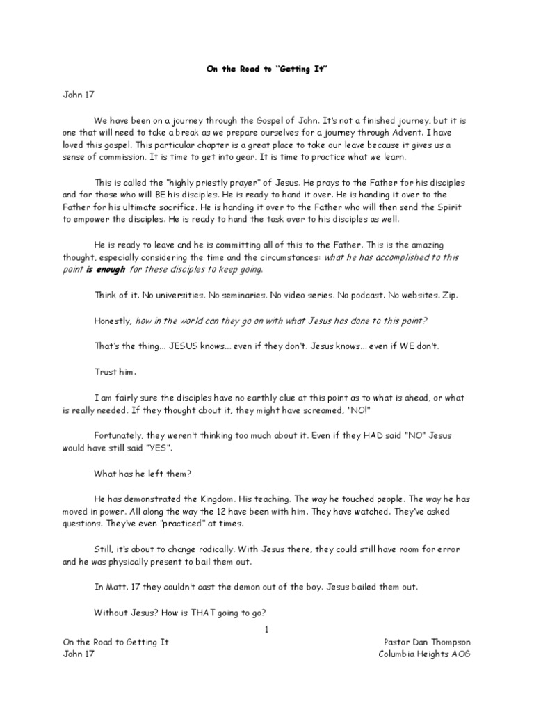 John 17 | PDF | Gospel Of John | God The Father