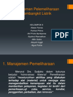 Manajemen Pemeliharaan Pembangkit Listrik (Contoh)