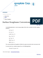 Surface Roughness Conversion Chart