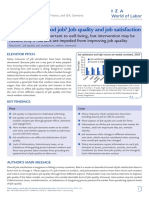 What Makes A Good Job? Job Quality and Job Satisfaction