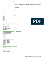 Geography of Pakistan MCQs - Pakistan Studies - Affairs Notes (Set-I)