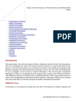 Origin of The Governance - (CSS Governance and Public Policy Notes) PDF