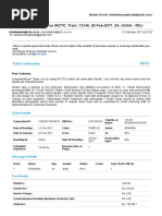 Booking Confirmation On IRCTC, Train: 13145, 26 Feb 2017, 3A, KOAA RGJ