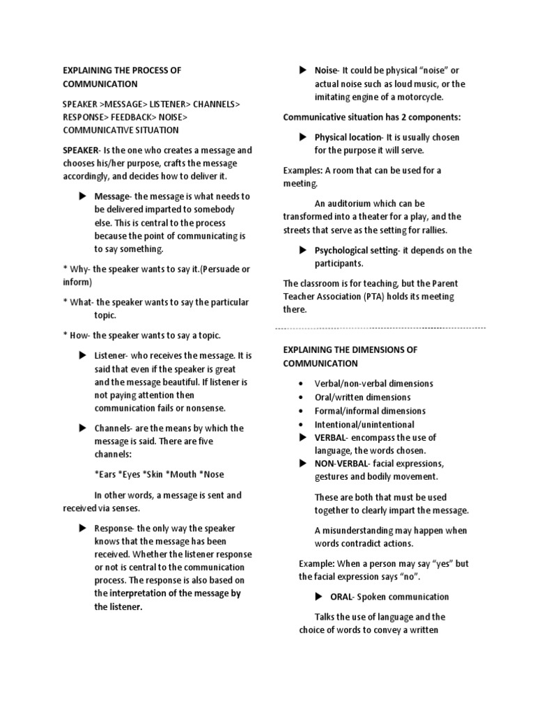 Oral Communication Process for Grade 11 | PDF | Nonverbal Communication ...
