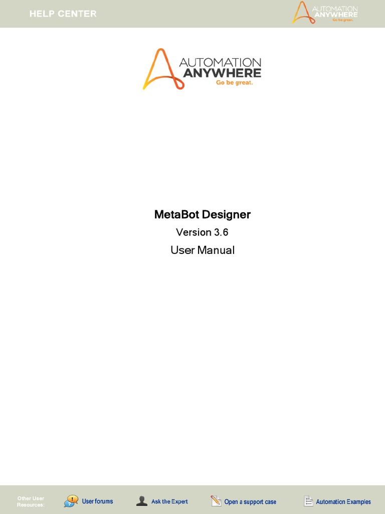 MetaBot Designer User Manual | PDF | Windows Presentation Foundation ...
