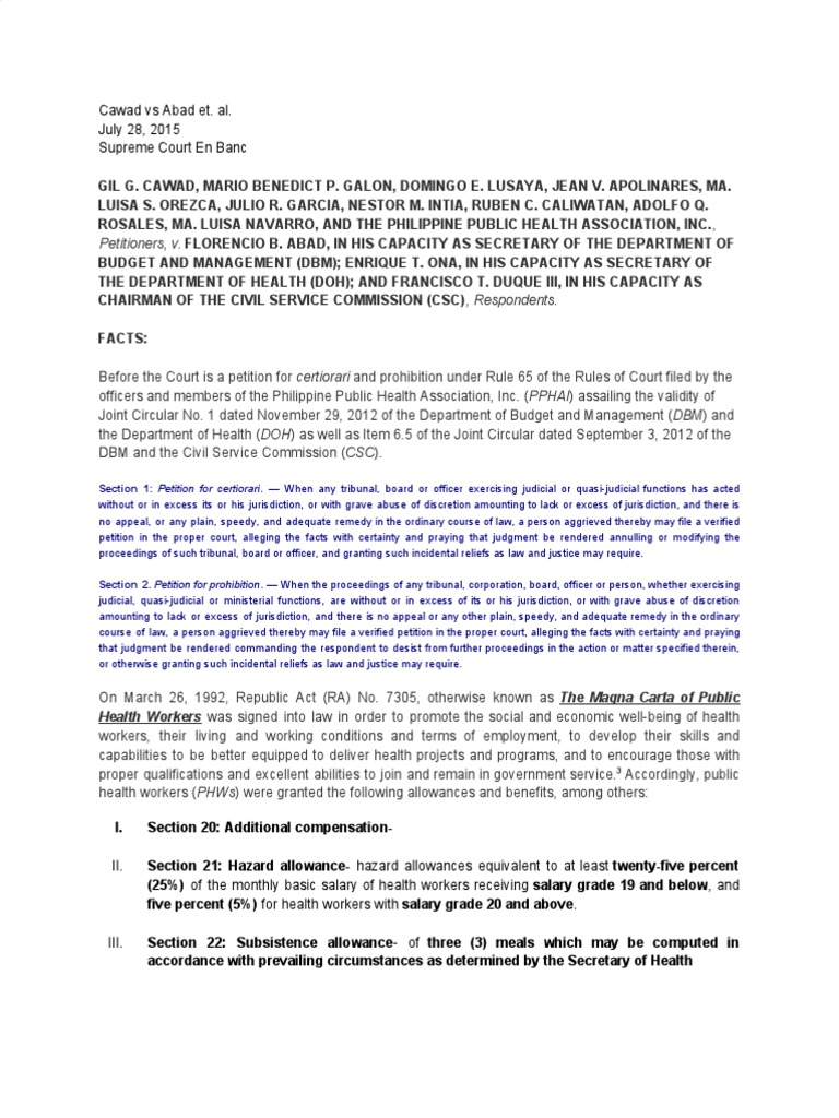 Cawad vs abad pdf pdf jurisdiction writ of prohibition