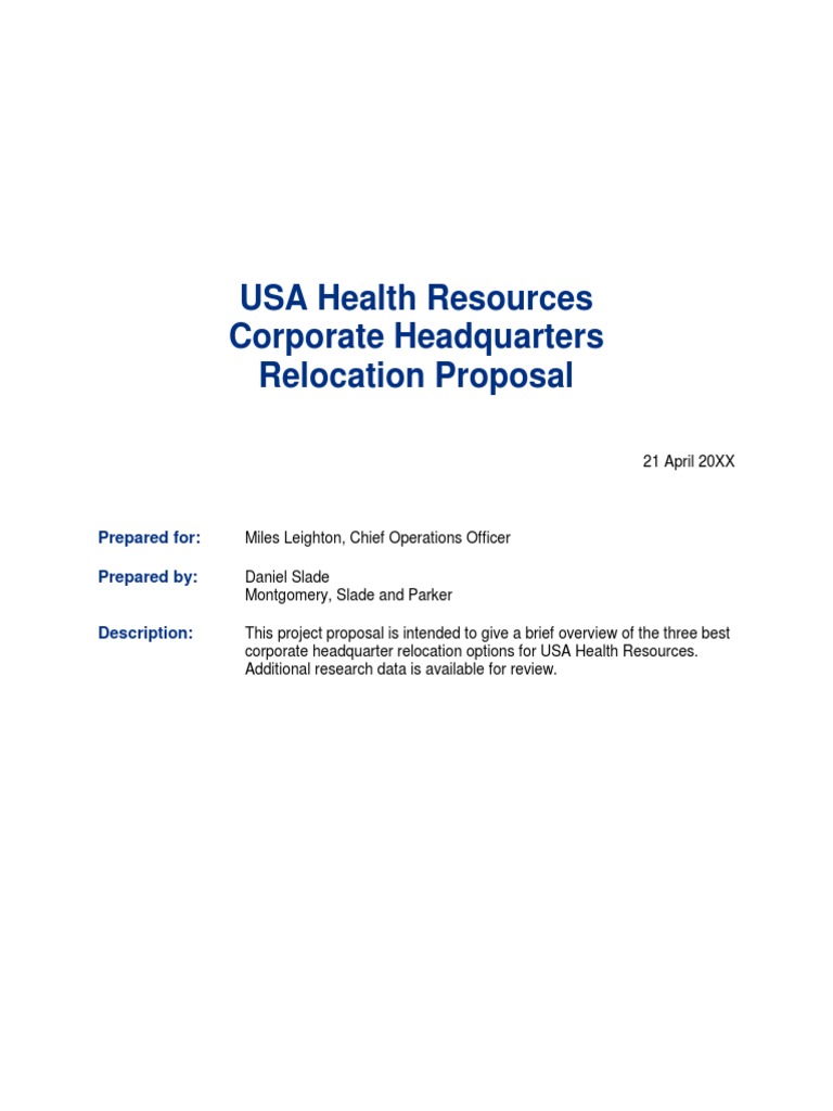 USA Health Resources HQ Relocation Options | PDF | Dallas | Economies