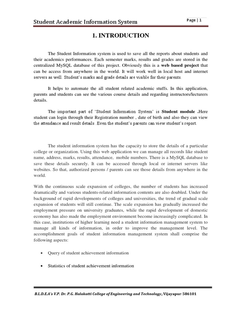 Student Academic Information System Overview | PDF | Cascading Style ...