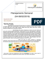 Planejamento Semanal (04-08/02/2019) : Segunda-Feira 04.02