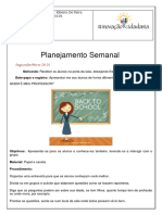 Planejamento Semanal: Bate-Papo e Registro: Apresentar-Me Aos Alunos de Forma Diferente