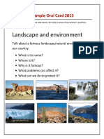 Landscape and Environment: 3rd Year - Sample Oral Card 2013