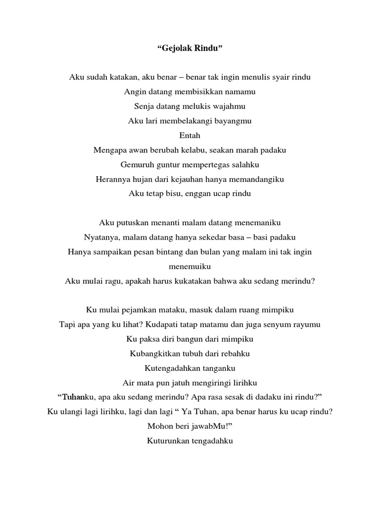 Puisi Rindu PDF | PDF | Puisi