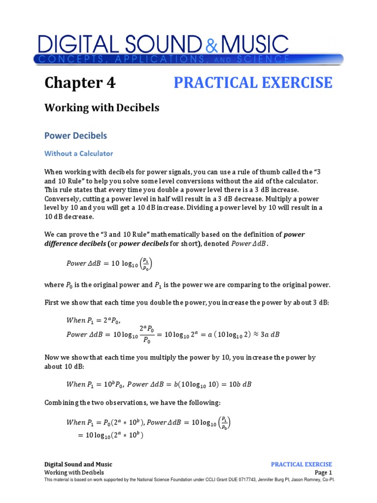 Working With Decibels PDF | PDF | Decibel | Loudspeaker