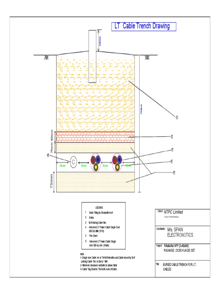 Cable Trench Drawing | PDF | Nature