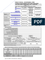 A&Nz Product Recall / Withdrawal Form Suppliers Notification Form To Retailers / Gov'T Agencies