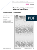 Under Pressure: Reputation, Ratings, and Inaccurate Self-Reporting in The Nursing Home Industry