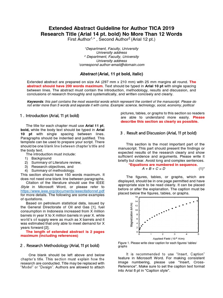 Extended Abstract Guidelines for TICA 2019 | PDF | Paragraph | Arial