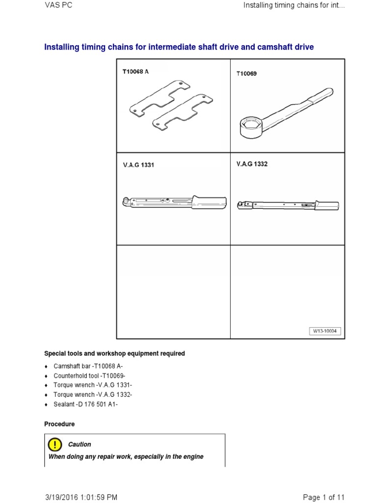 Installing Timing Chains For Intermediate Shaft Drive and Camshaft