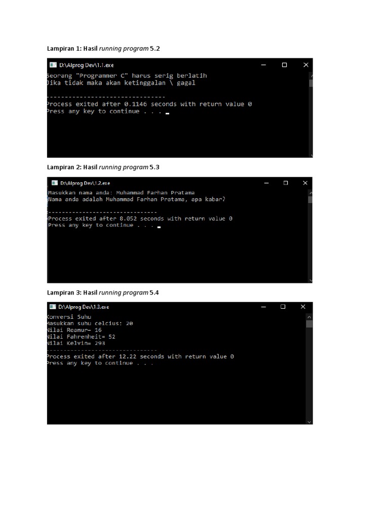 Lampiran 1: Hasil Running Program 5.2 | PDF
