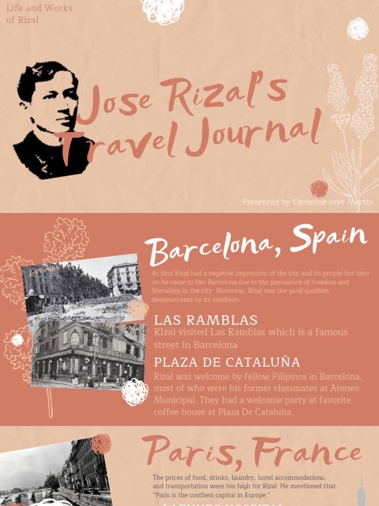 Rizal's European Travel Journal | PDF | Classics