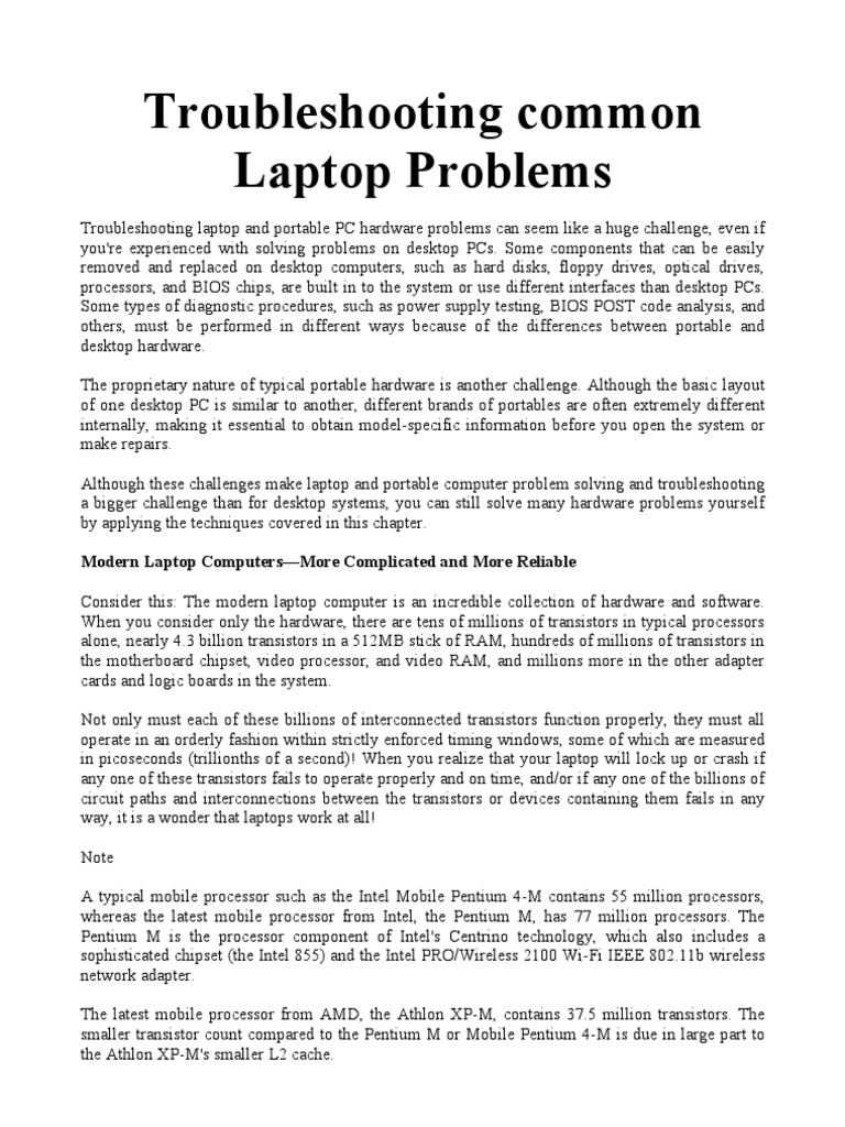 Troubleshooting Common Laptop Problem1 | Bios | Laptop