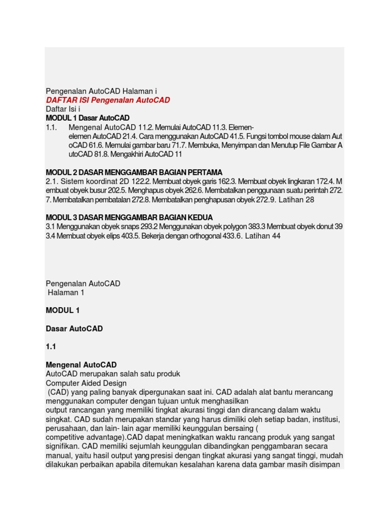 Elemen Dasar AutoCAD 2007 | PDF | Seni | Komputer