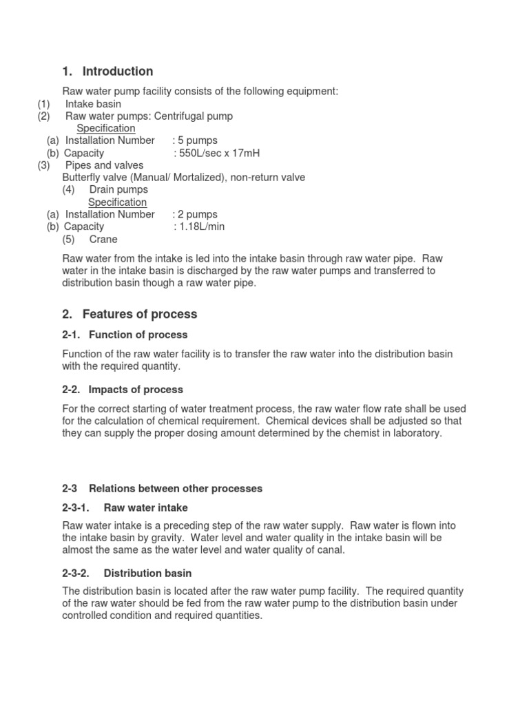 Pump House Sop PDF Pump Vacuum