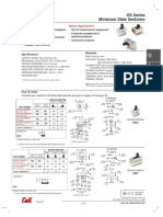 OS Series Miniature Slide Switches: Features/Benefits Typical Applications