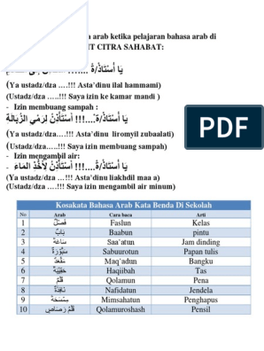 Jenis Izin Berbahasa Arab Ketika Pelajaran Bahasa Arab Pdf