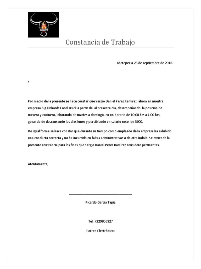 Constancia Laboral