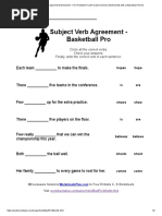 Subject Verb Agreement Worksheet - Free Printable Fourth Grade Grammar Worksheets With A Basketball Theme