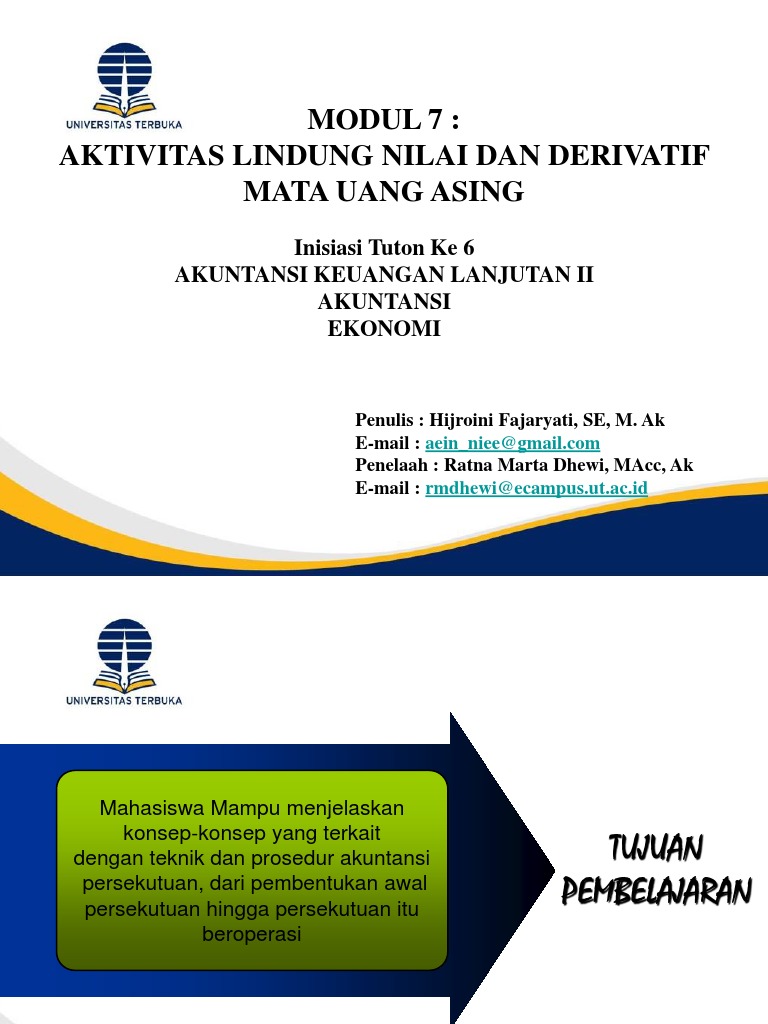 Modul 7 Aktivitas Lindung Nilai Dan Derivatif Mata Uang Asing