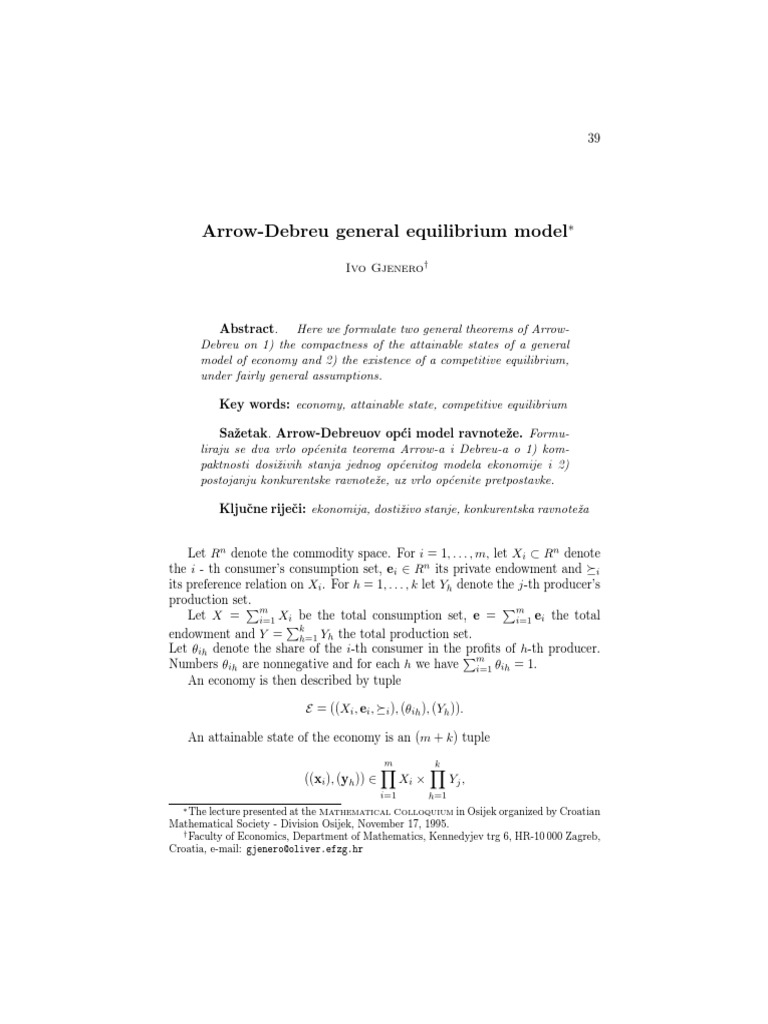 General Equilibrium | PDF | General Equilibrium Theory | Mathematical ...