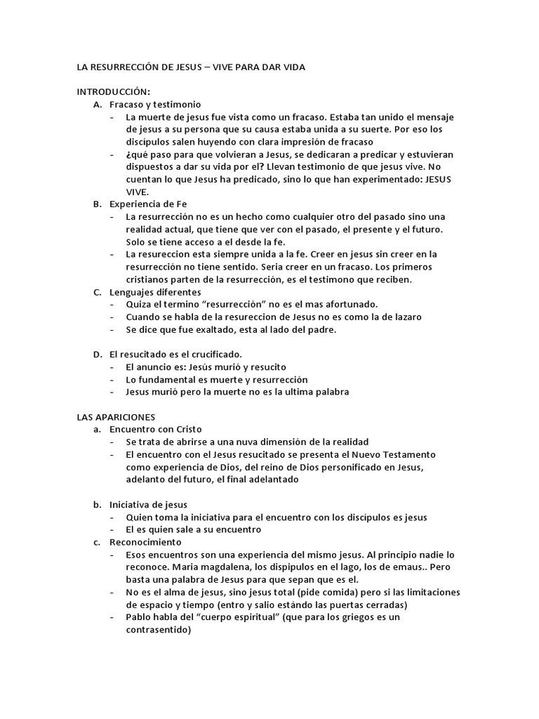 La Resurrección de Jesus | PDF | La resurrección de Jesús | Resurrección