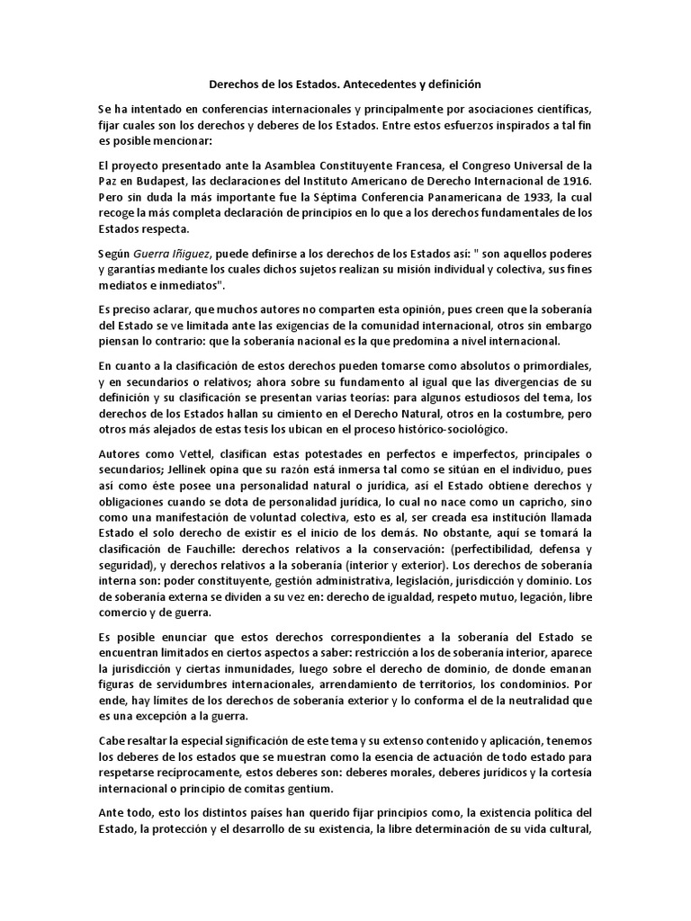 Derechos de Los Estados | PDF | Soberanía | Estado (política)