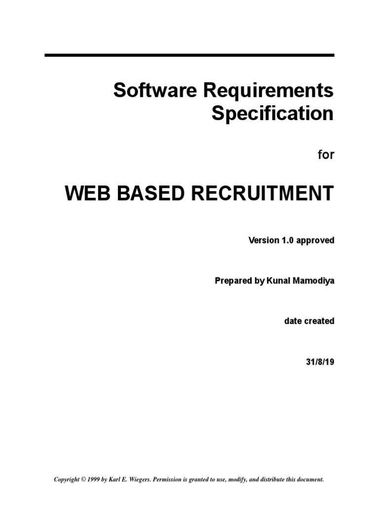 Web Based Recruitment SRS by Kunal | PDF | Recruitment | Transport ...