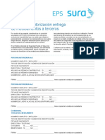 Formato de Autorización Entrega de Medicamentos A Terceros: Persona Autorizada No.1