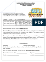 Emirates Future International Academy Kindergarten Section (2019-20) Circular - Field Trip Date - 14 November, 2019
