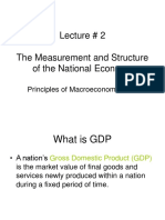 Lecture # 2 The Measurement and Structure of The National Economy