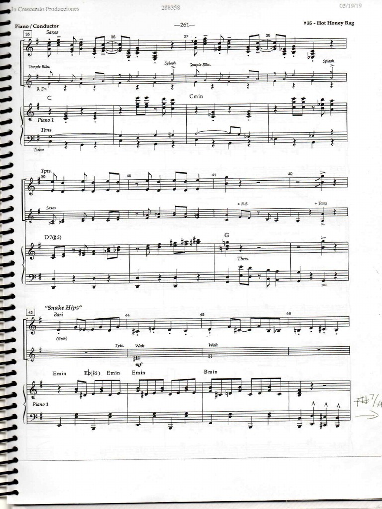 Hot Honey Rag Parte Piano 1