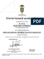 Certificado Sena SST