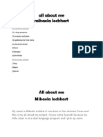 All About Me - Mikaela Lockhart