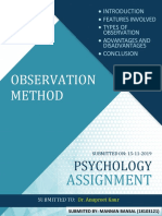 Observation Method: Assignment