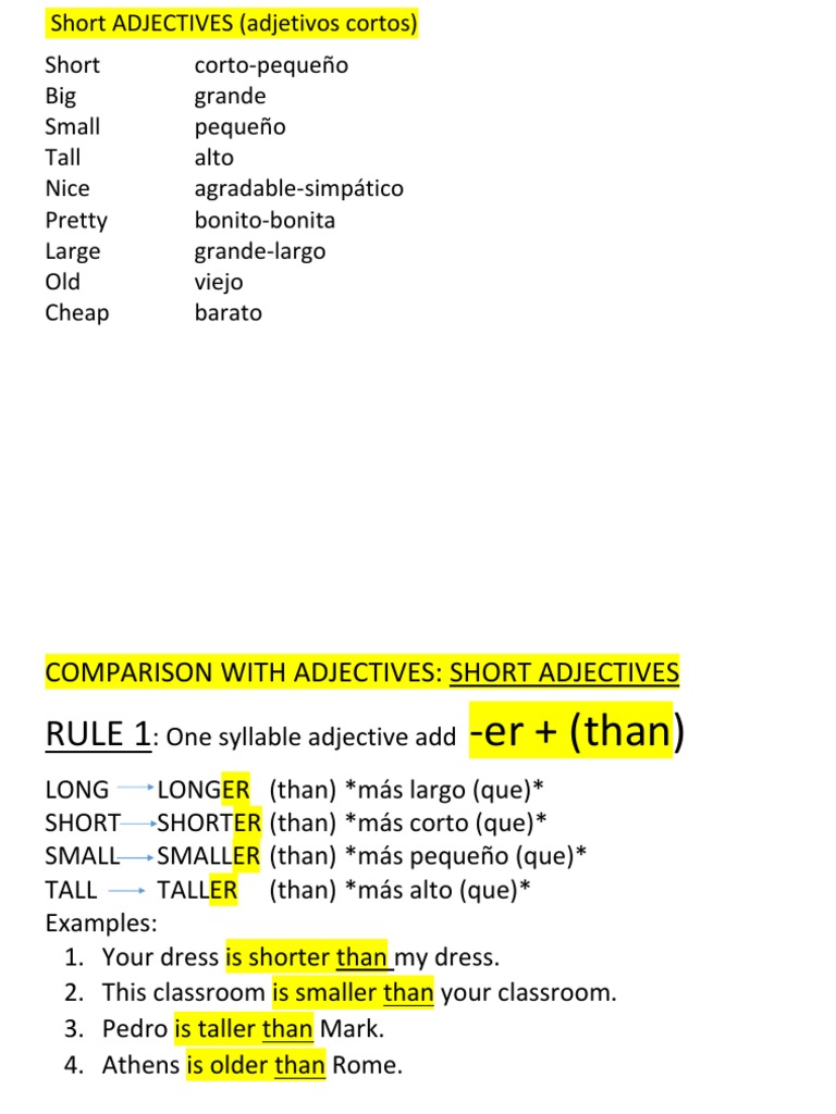 Short Adjectives | PDF | Language Mechanics | Semiotics