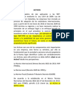 Lectura de Activos y Clasificación Según Normas Internacionales de Información Financiera